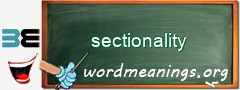 WordMeaning blackboard for sectionality